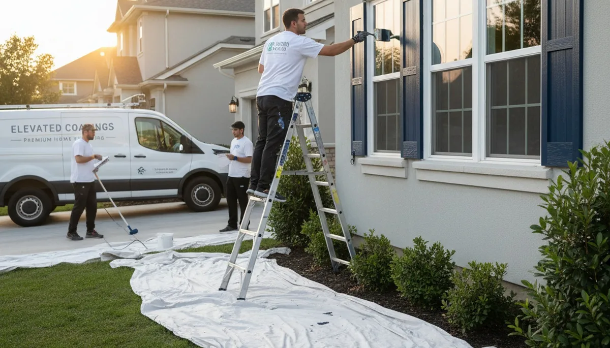 Professional shutter painting on coastal home exterior in Bradenton FL by expert house painters